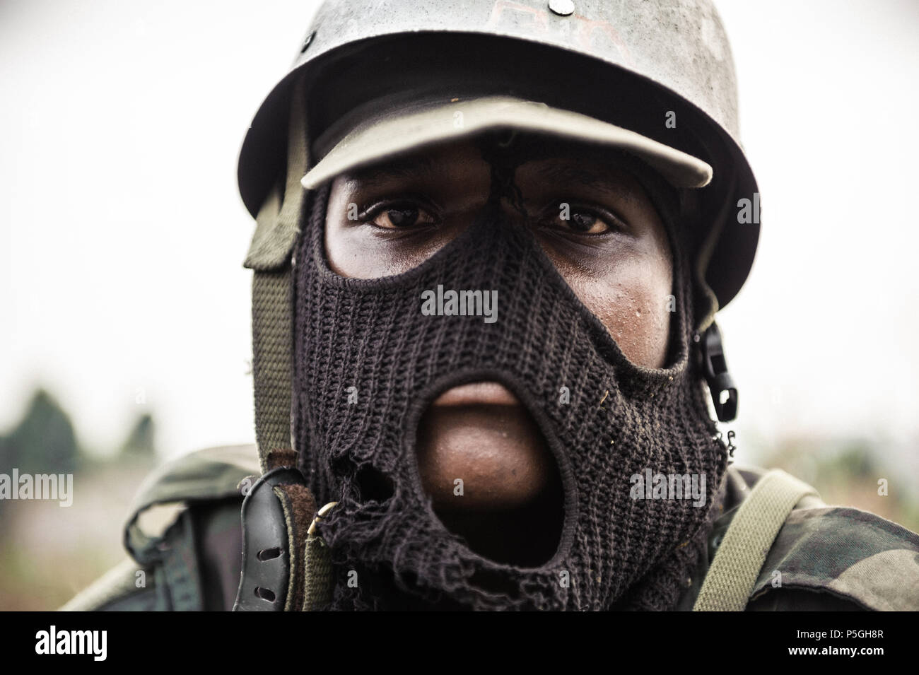 Democratic Republic of Congo national army soldier near Goma, North Kivu Stock Photo