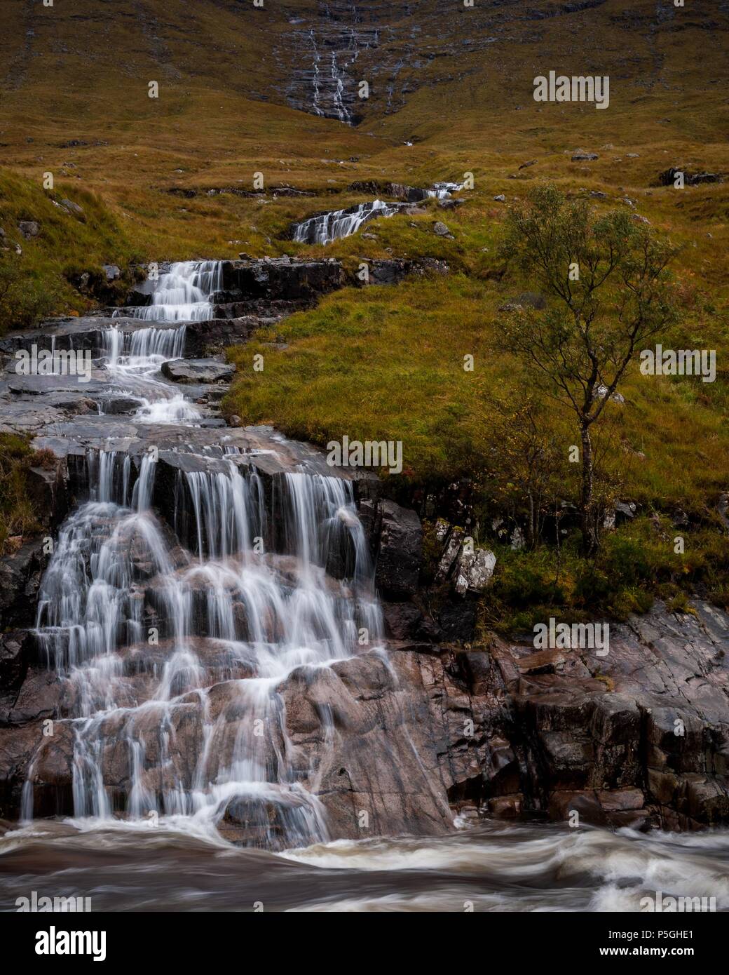 Glen etive waterfall Stock Photo