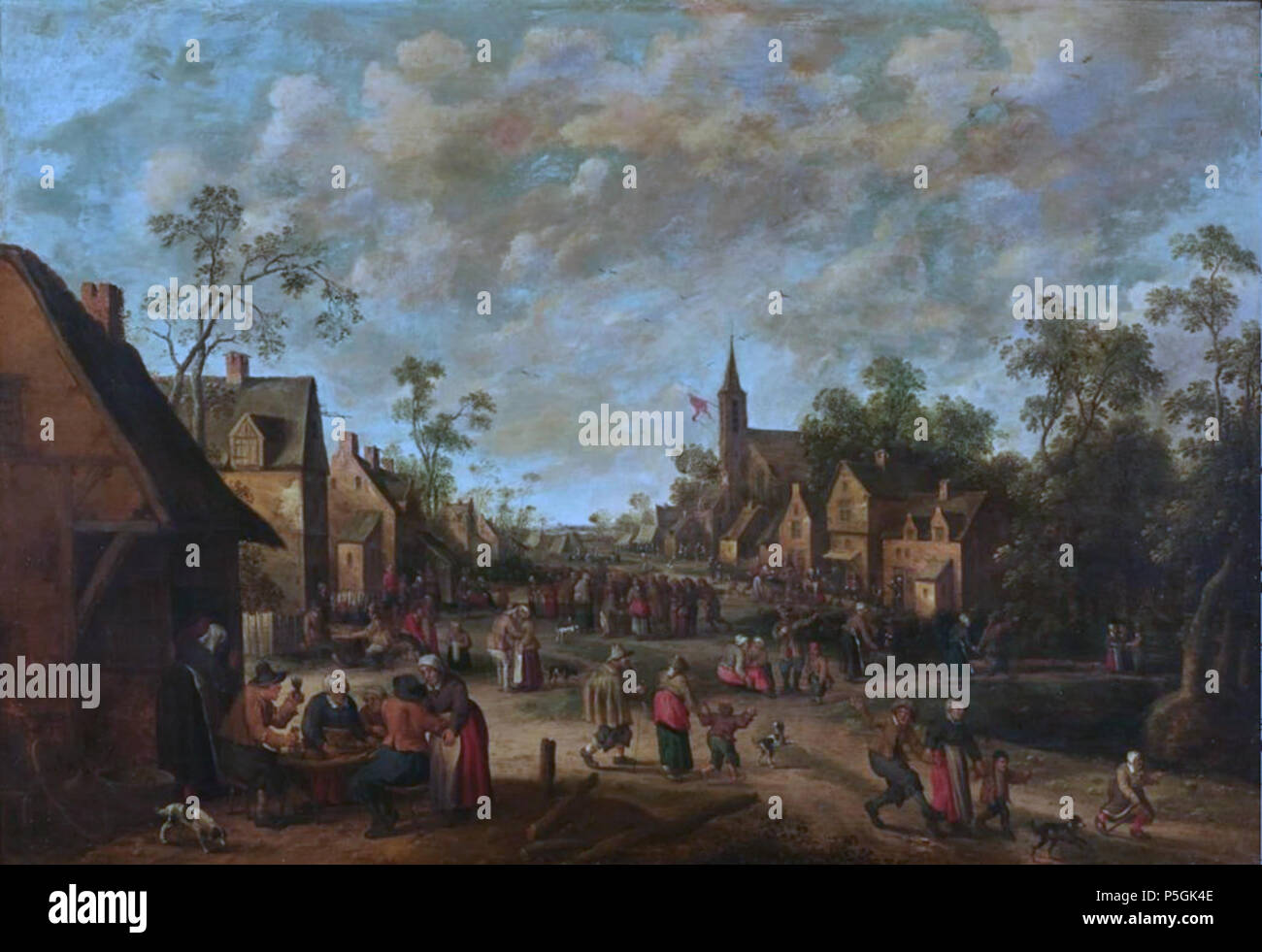 N/A. English: Oil on panel genre painting of peasants feasting in a village by Joost Cornelisz Droochsloot . Joost Cornelisz Droochsloot 480 Peasants feasting in a village by Joost Cornelisz Droochsloot Stock Photo