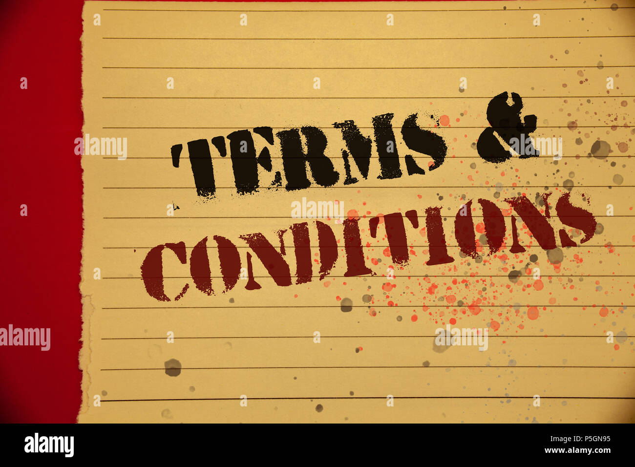 Handwriting text Terms and Conditions. Concept meaning Legal Law 
