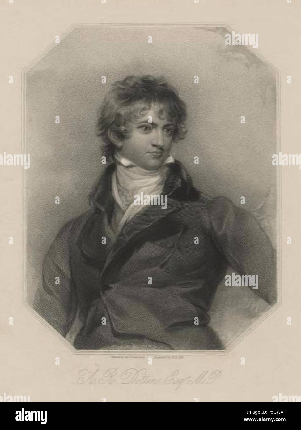 N/A. English: Portrait of Abel Rous Dottin (c.1768–1852), British army officer and politician. circa 1838. Engraver Henry Bryan Hall, after Thomas Lawrence 53 Abel Rous Dottin Hall Stock Photo
