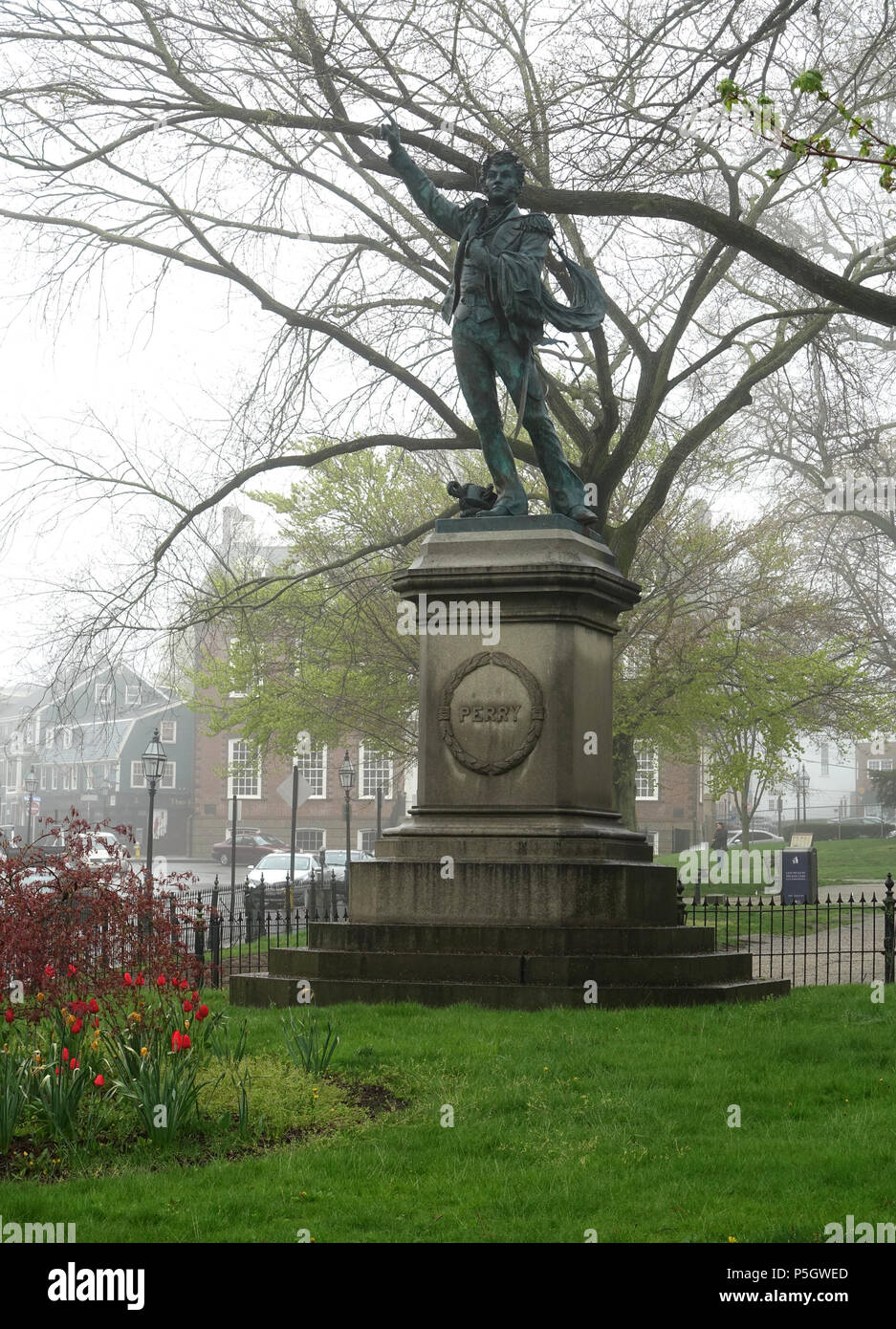 N/A. English: Commodore Oliver Hazard Perry by William Green Turner, 1885 - Eisenhower Park - Newport, Rhode Island, USA. 2 May 2017, 09:26:02. Daderot 372 Commodore Oliver Hazard Perry by William Green Turner, 1885 - Eisenhower Park - Newport, Rhode Island - DSC03980 Stock Photo