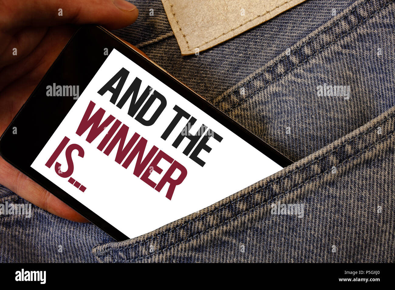 Winner Work Note Writing note showing And The Winner Is . Business photo showcasing ...