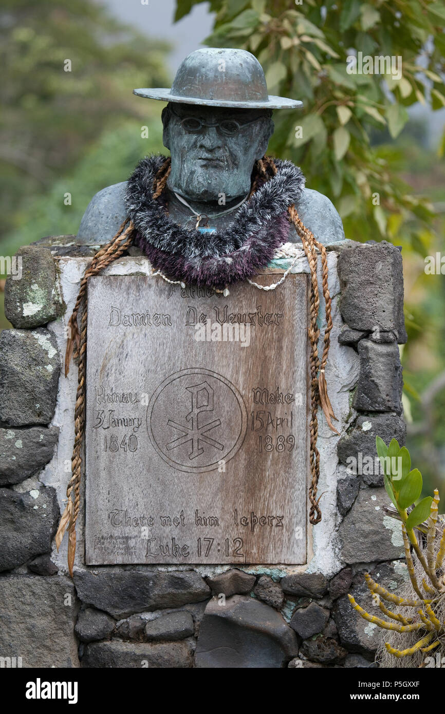 Father Damien statue Stock Photo