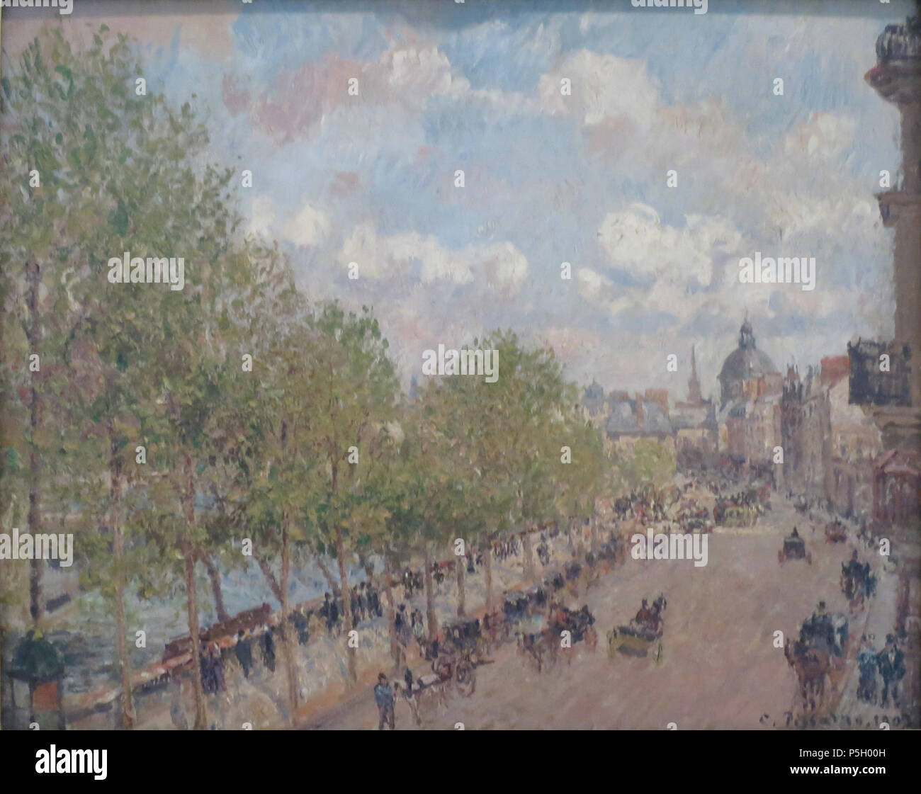 The Quai Malaquais and the Institute, Spring, Sunlight (Fourth Series) .  English: Quai Malaquais, Sunny Afternoon by Camille Pissarro, 1903, Hermitage . 1903. N/A 3 'Quai Malaquais, Sunny Afternoon' by Camille Pissarro, 1903, Hermitage Stock Photo