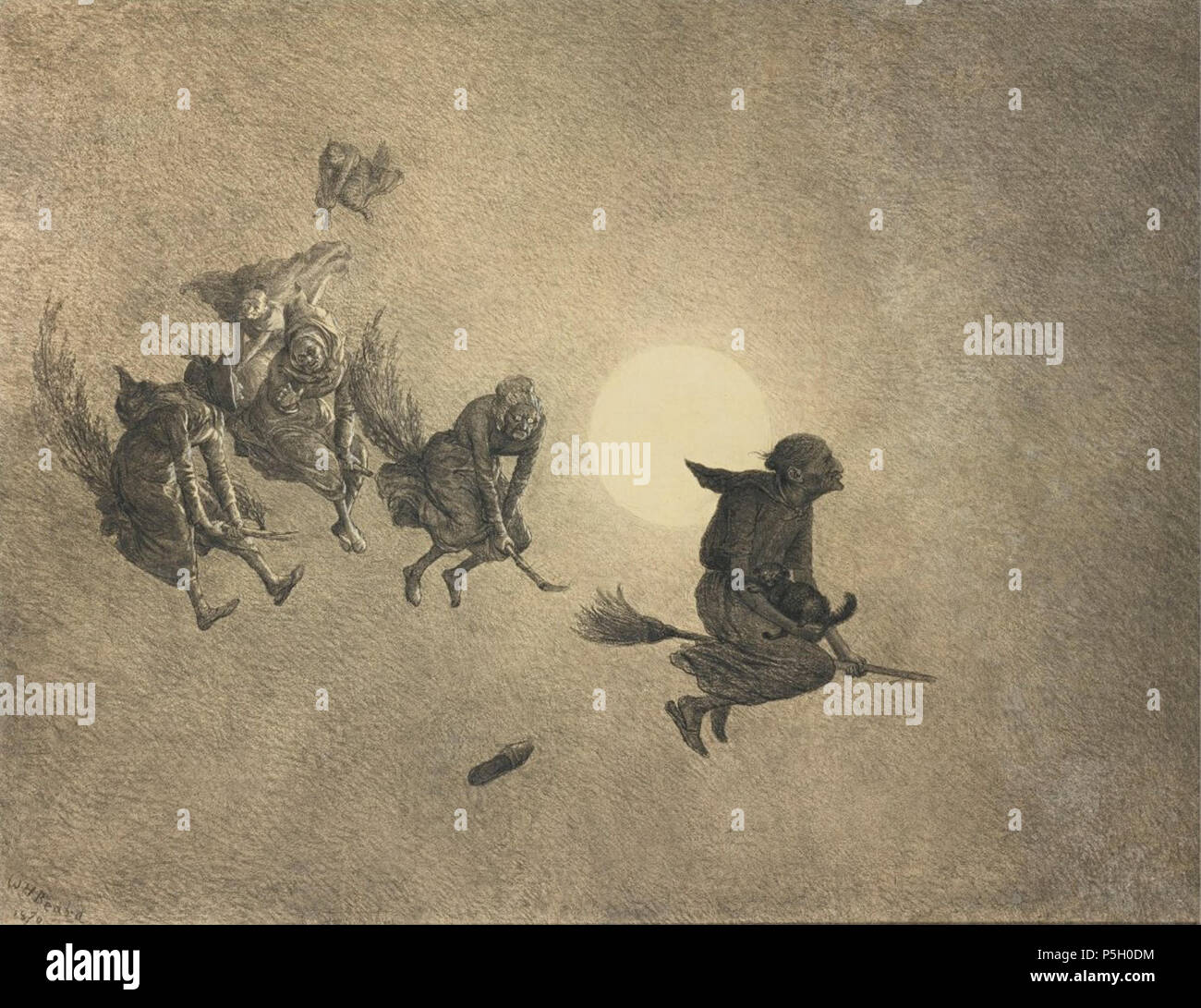 N A English The Witches Ride By William Holbrook Beard 1870 Charcoal On Paper 35 By 47 In 1870 William Holbrook Beard 15 1900 Alternative Names W H Beard William H Beard Description