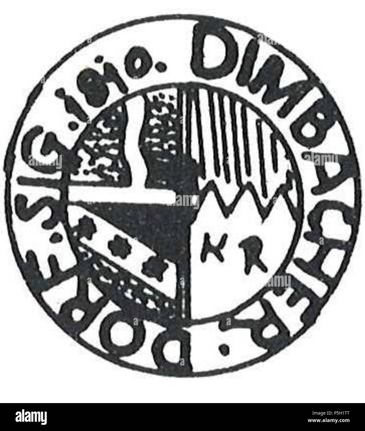 N/A. Deutsch: Siegel von 1810, Gemeinde, Dimbach. 1 October 2016. Unknown 12 1 Siegel alt Dimbach Stock Photo