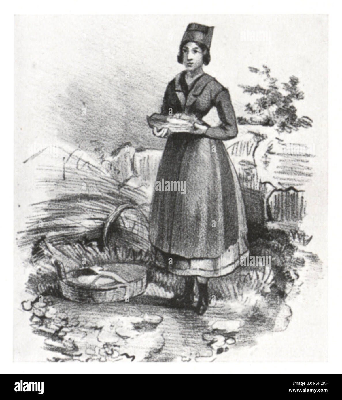 15 122 Mädchen aus der Gegend St. Peter (Grätzer Kreis), Lith. um 1860 unbek. Künstler Stock Photo