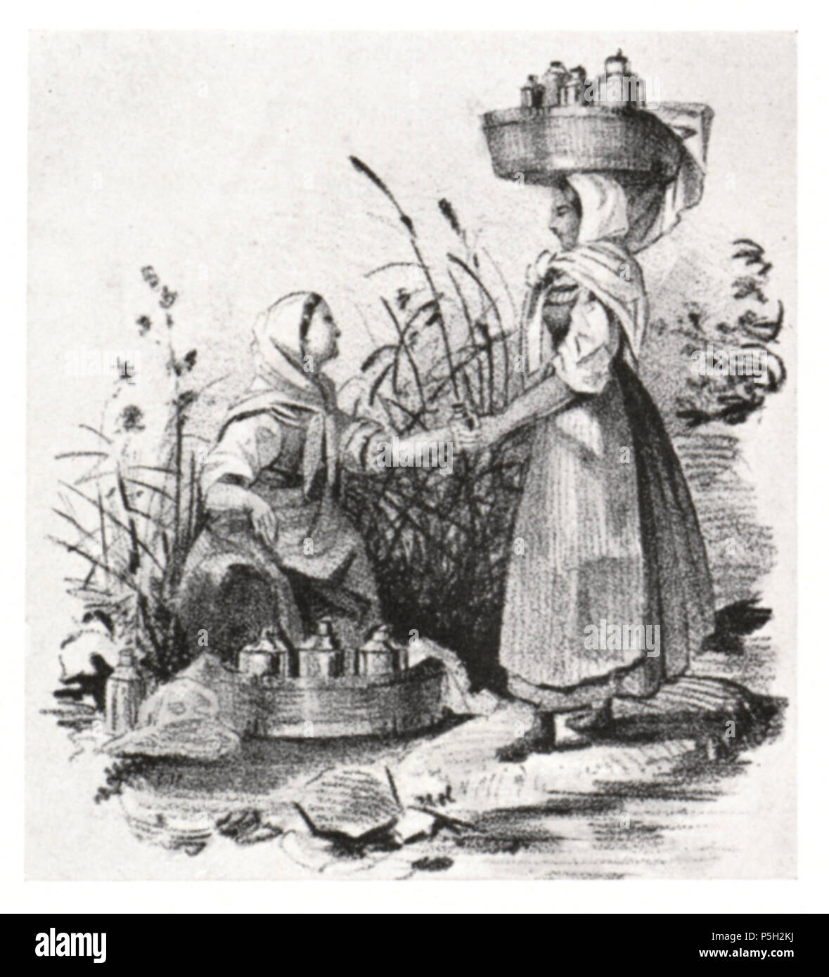 15 121 Milchmädchen aus der Gegend St. Leonhardt (Grätzer Kreis), Lith. um 1860 unbek. Künstler Stock Photo