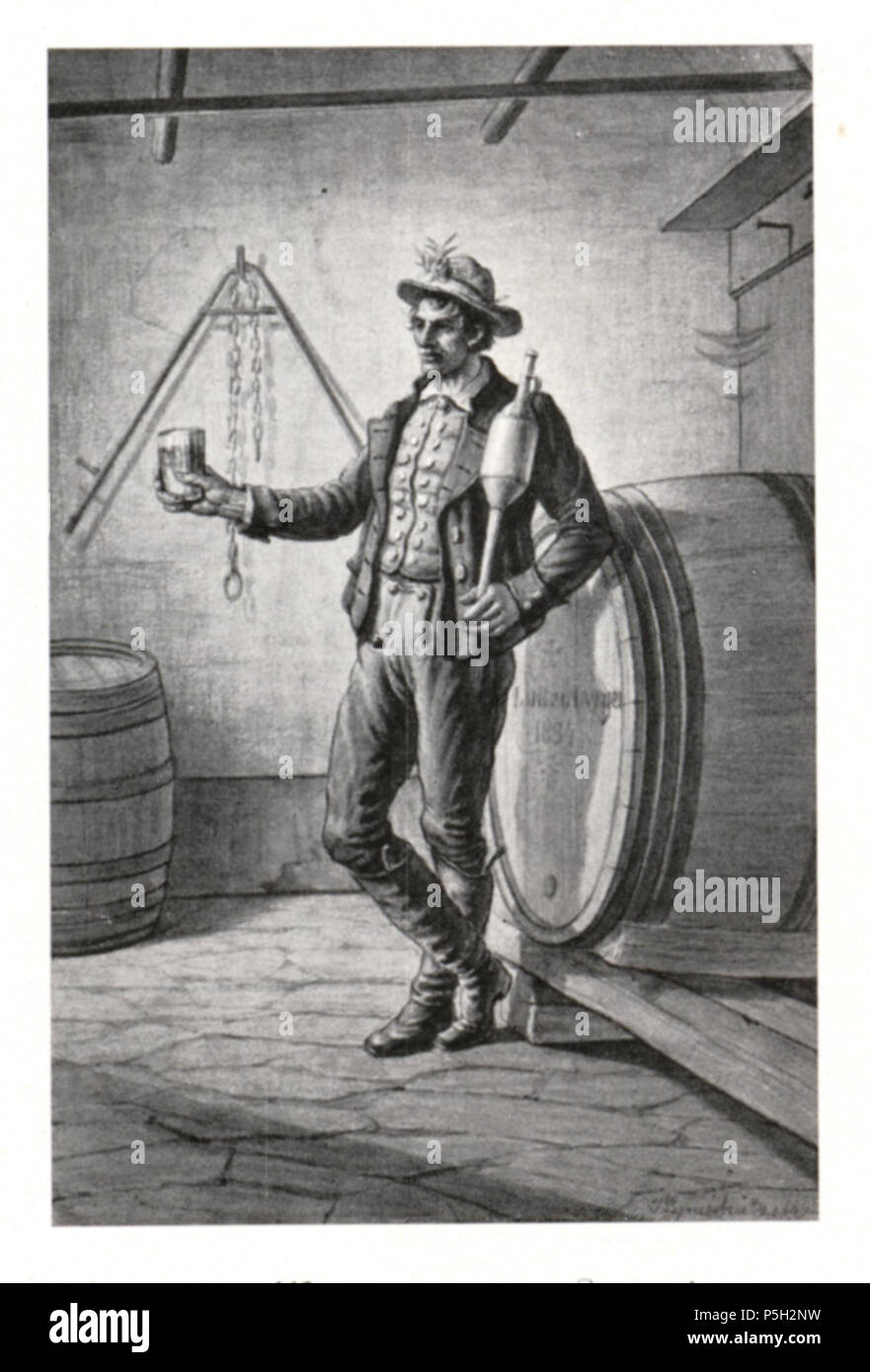 15 126 Winzer aus der Luttenberger Gegend, Aquarell von J. Lepuschütz, 1892 Stock Photo