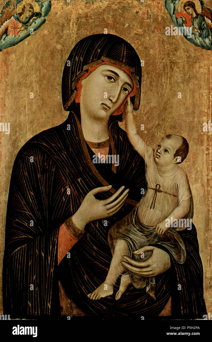Deutsch Madonna di Crevole, Szene Thronende Madonna und zwei Engel