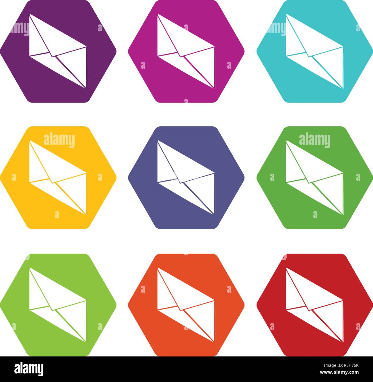 Postal letter icons set 9 vector Stock Vector