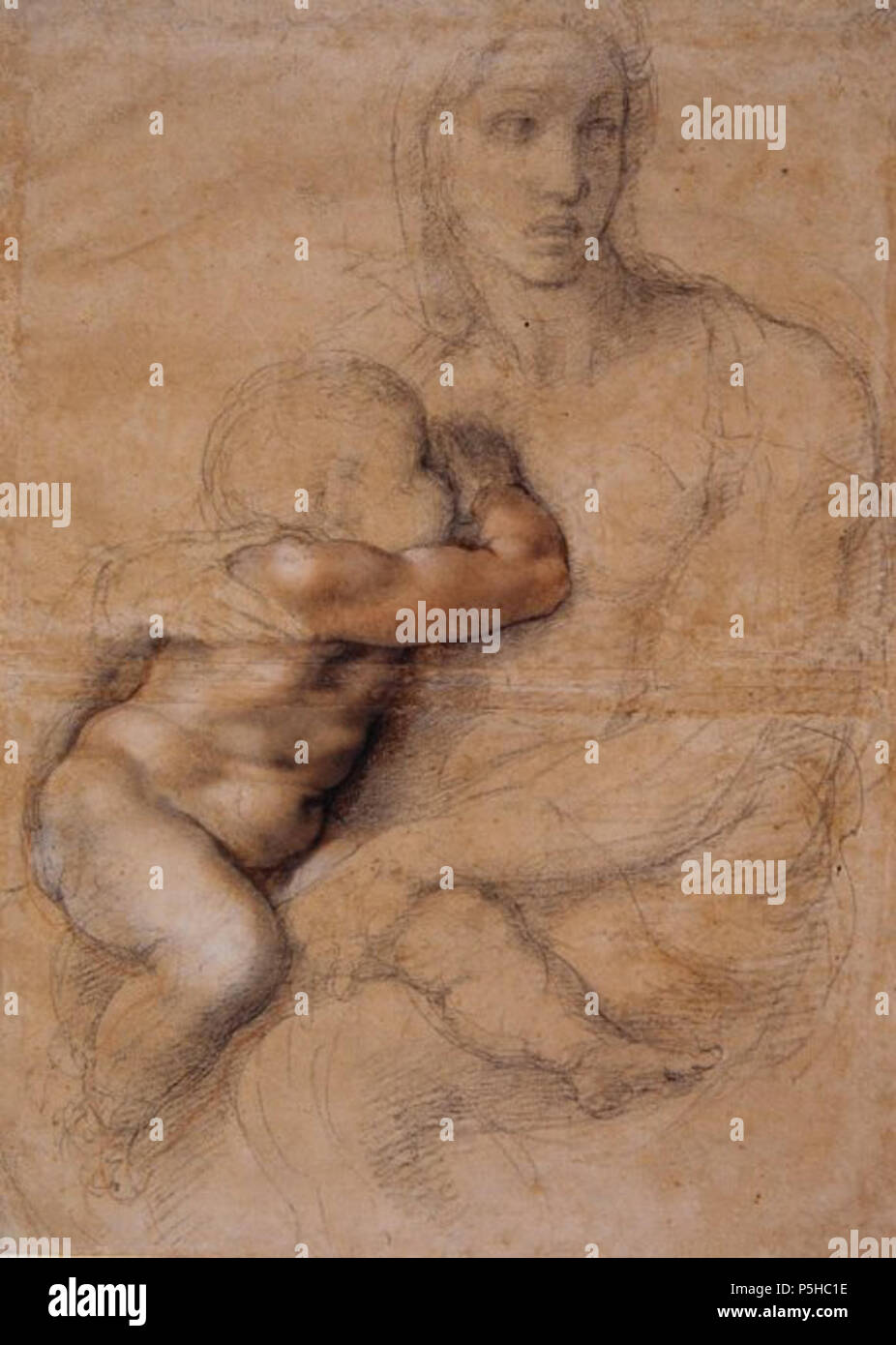 N/A. English A drawing by Renaissance artist Michelangelo