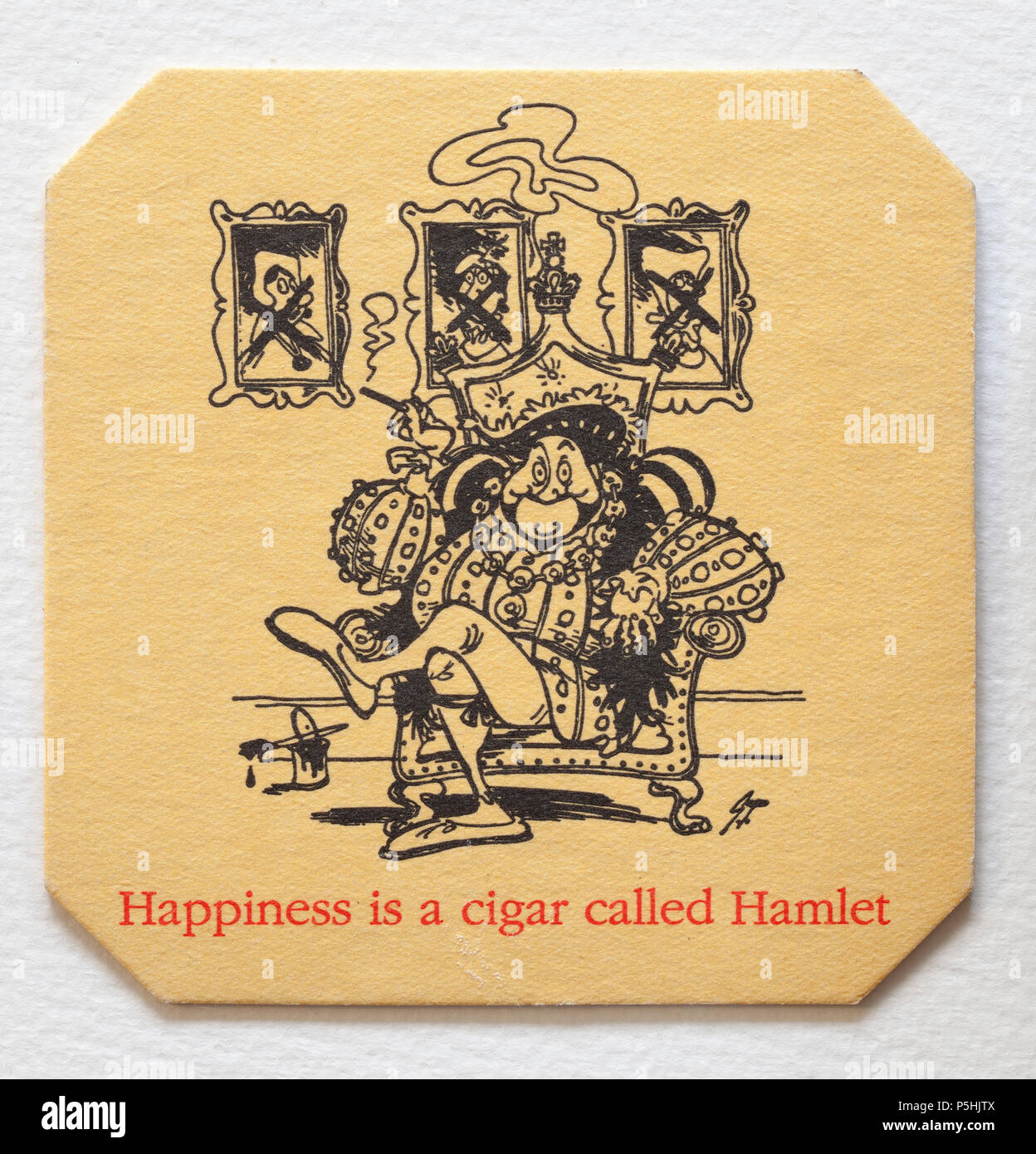 Vintage Pub Beer Mat Advertising Hamlet Cigars Stock Photo Alamy