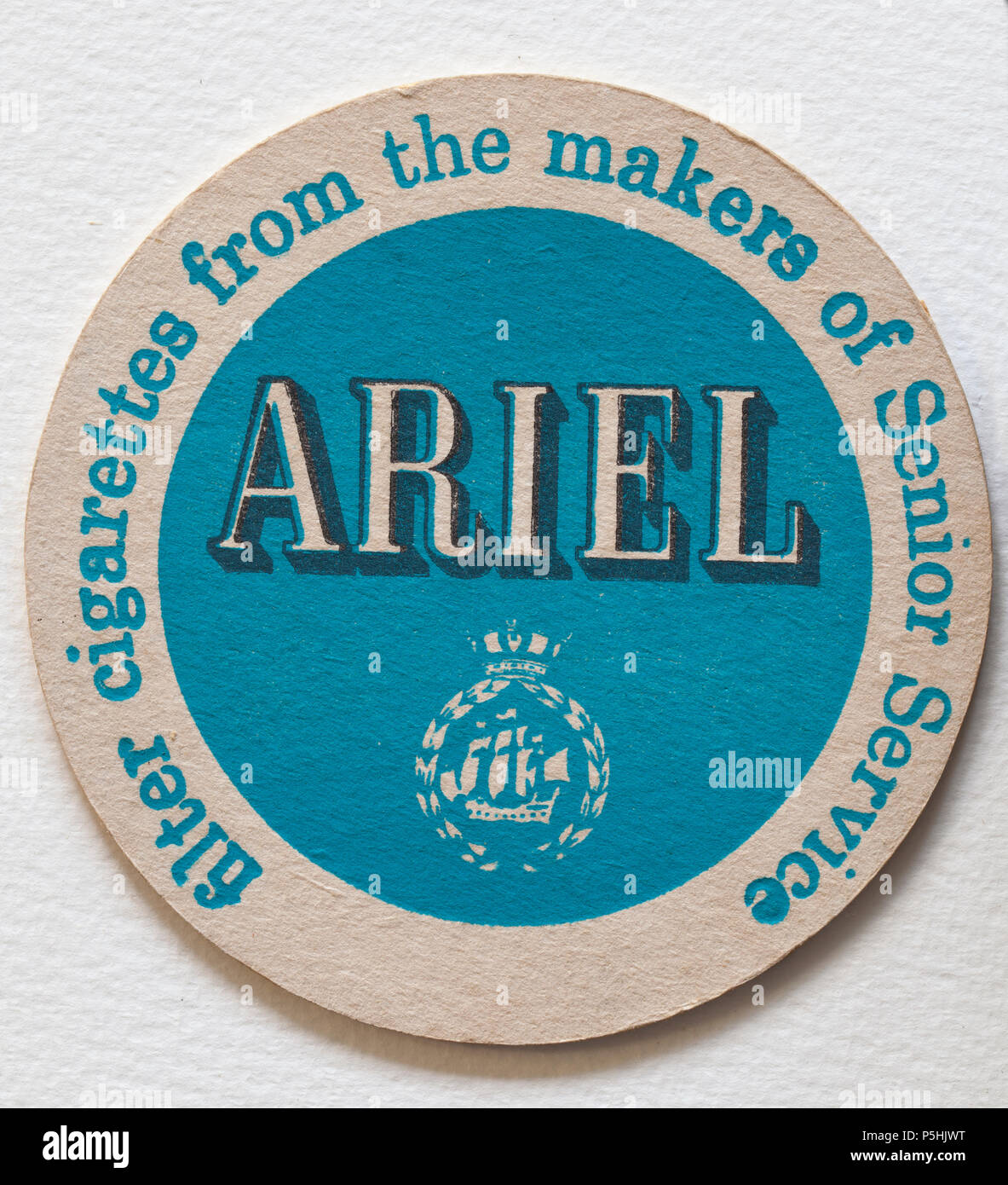 Vintage Pub Beer Mat Advertising Ariel Cigarettes Stock Photo