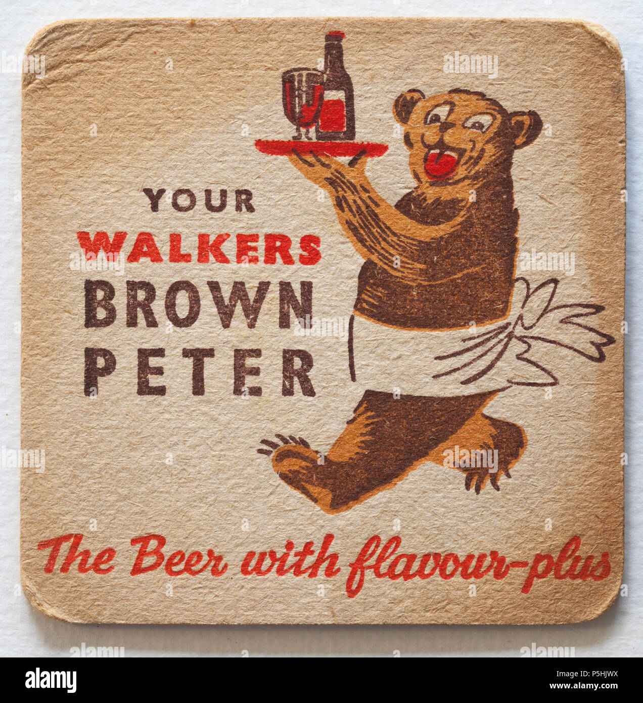 Vintage Pub Beer Mat Advertising Walkers Brown Peter Stock Photo