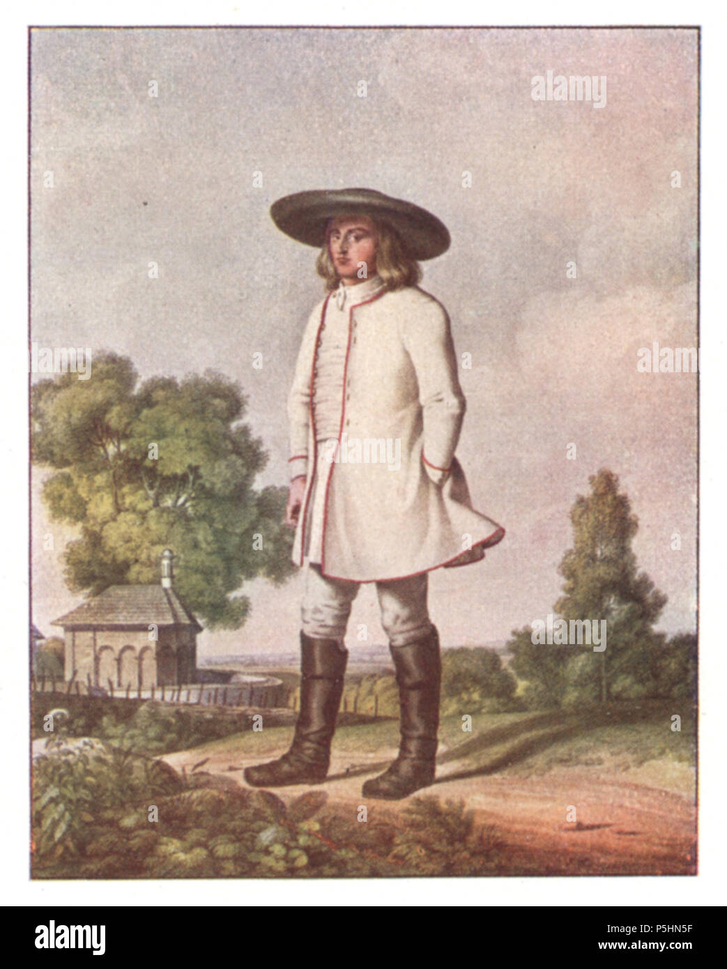 16 143 Die Winterkleidung der Bauern in der Gegend von Rahn an der Sau, Aquarell von Karl Ruß (1811) Stock Photo