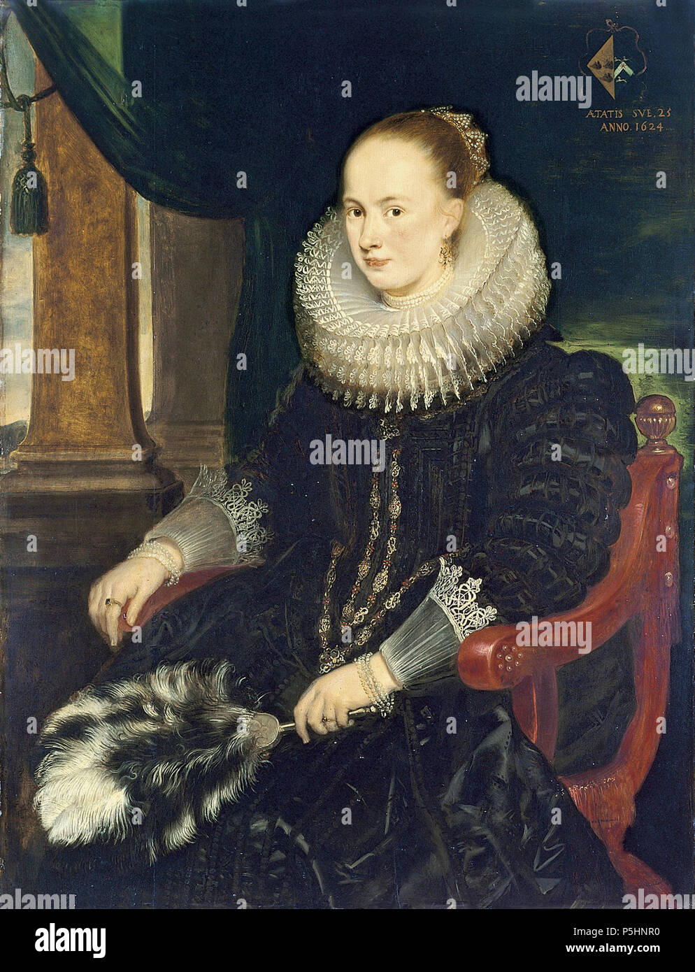 English: Portrait of Antonia Canis  1624. N/A 18 Cornelis De Vos - Portrait of Antonia Canis Stock Photo