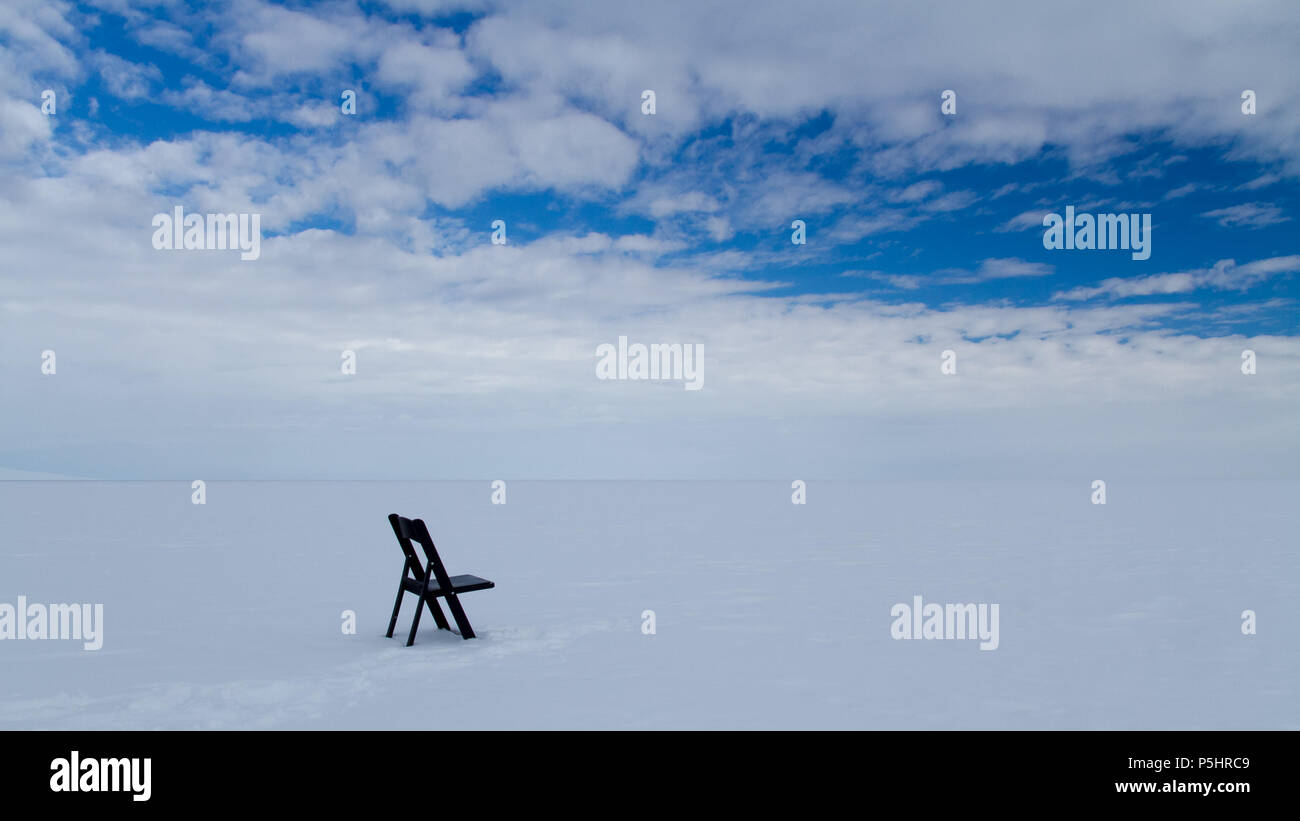 Contemplation chair, Antarctica Stock Photo
