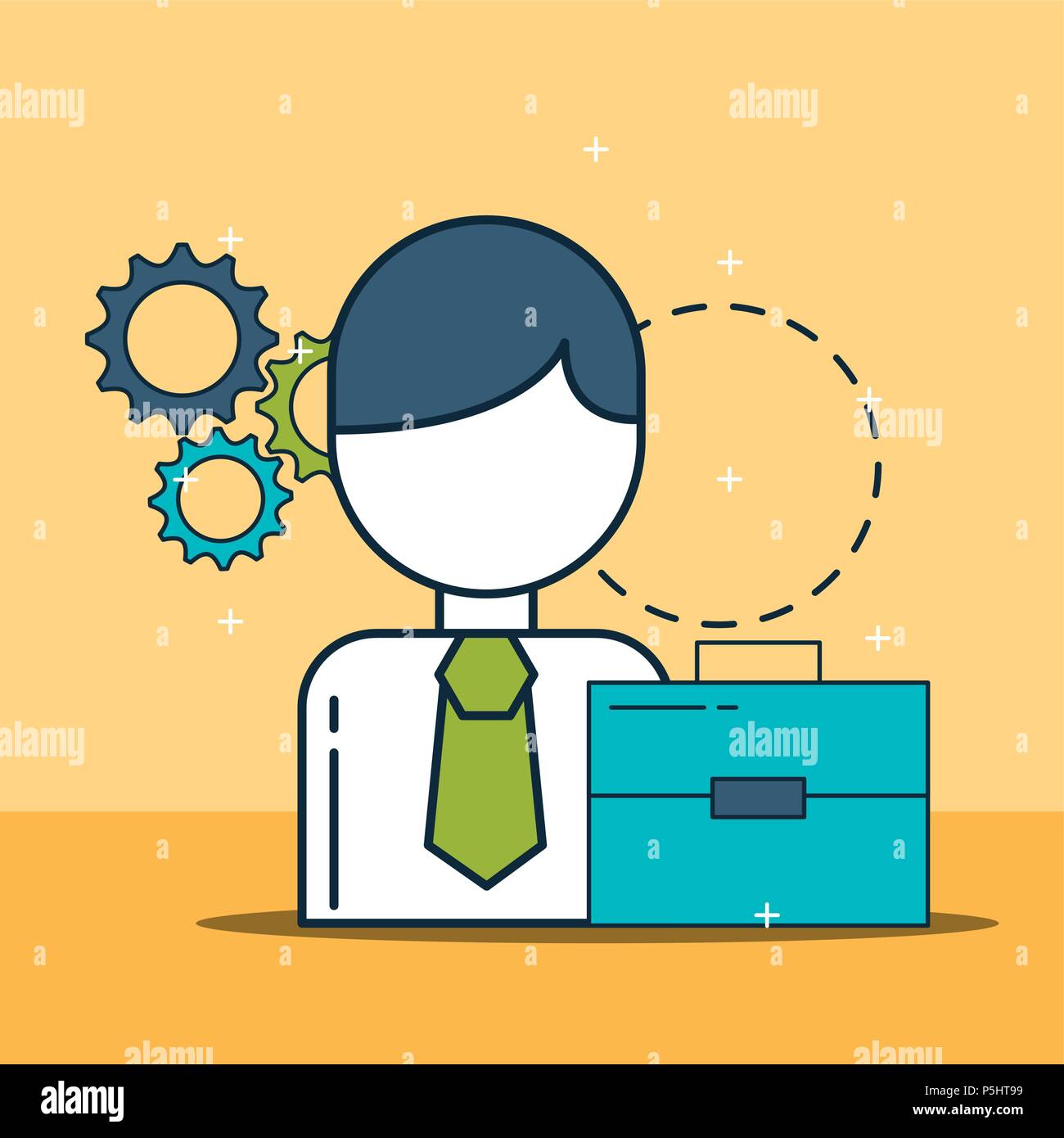 businessman business office briefcase work vector illustration Stock ...