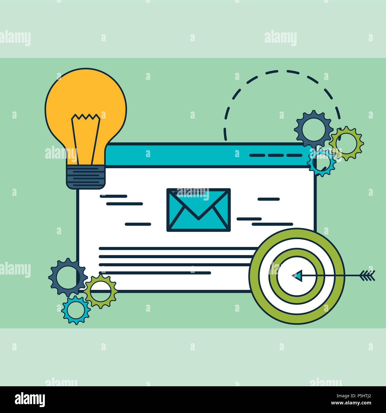 email target idea innovation digital marketing vector illustration