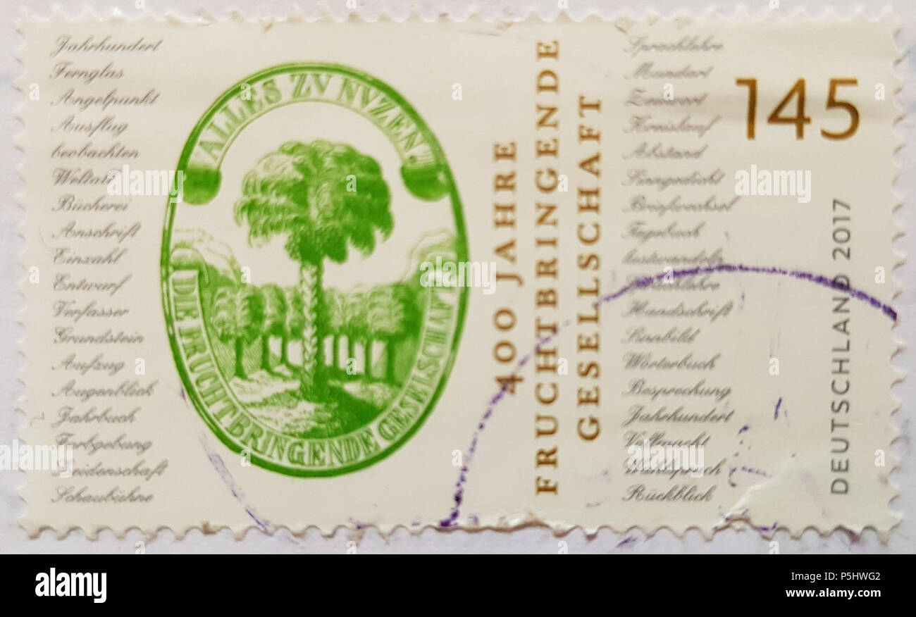 N/A N/A. N/A 235 BriefmarkeFruchtbringendeGesellschaft Stock Photo