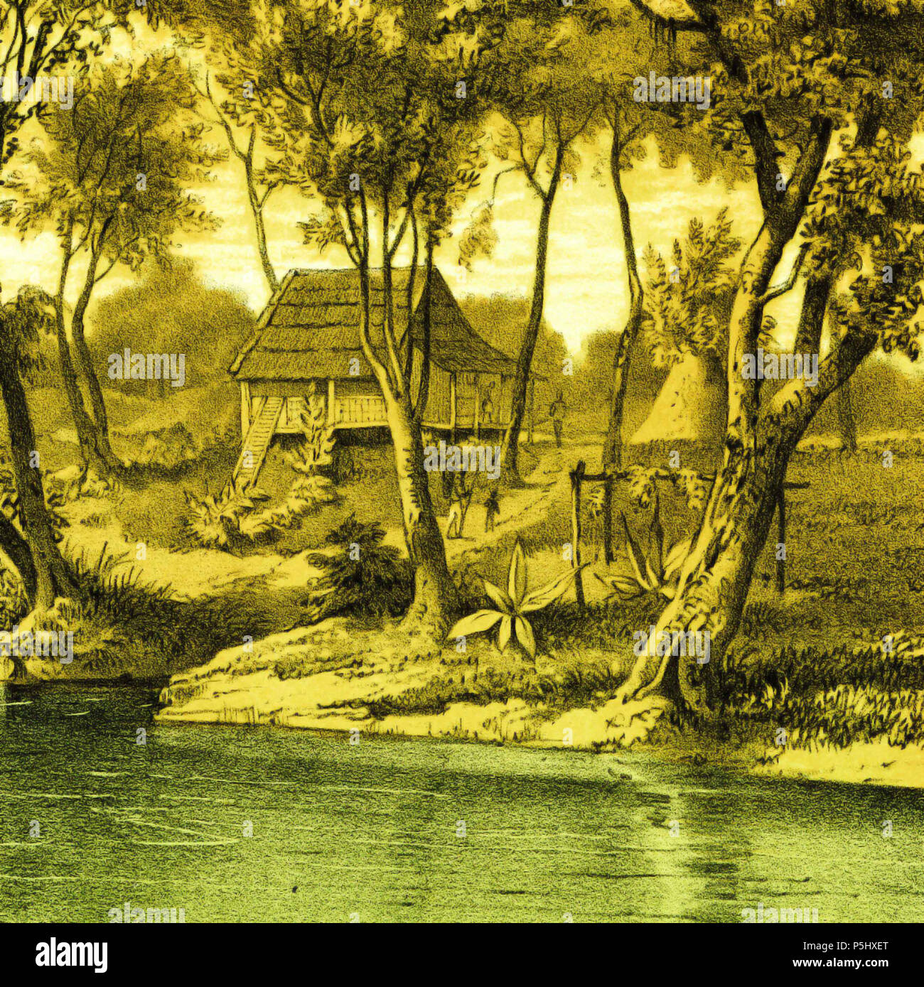 N A English Dorpje Te Borneo 1859 Schwaner 42 98 Karangan Stock Photo Alamy