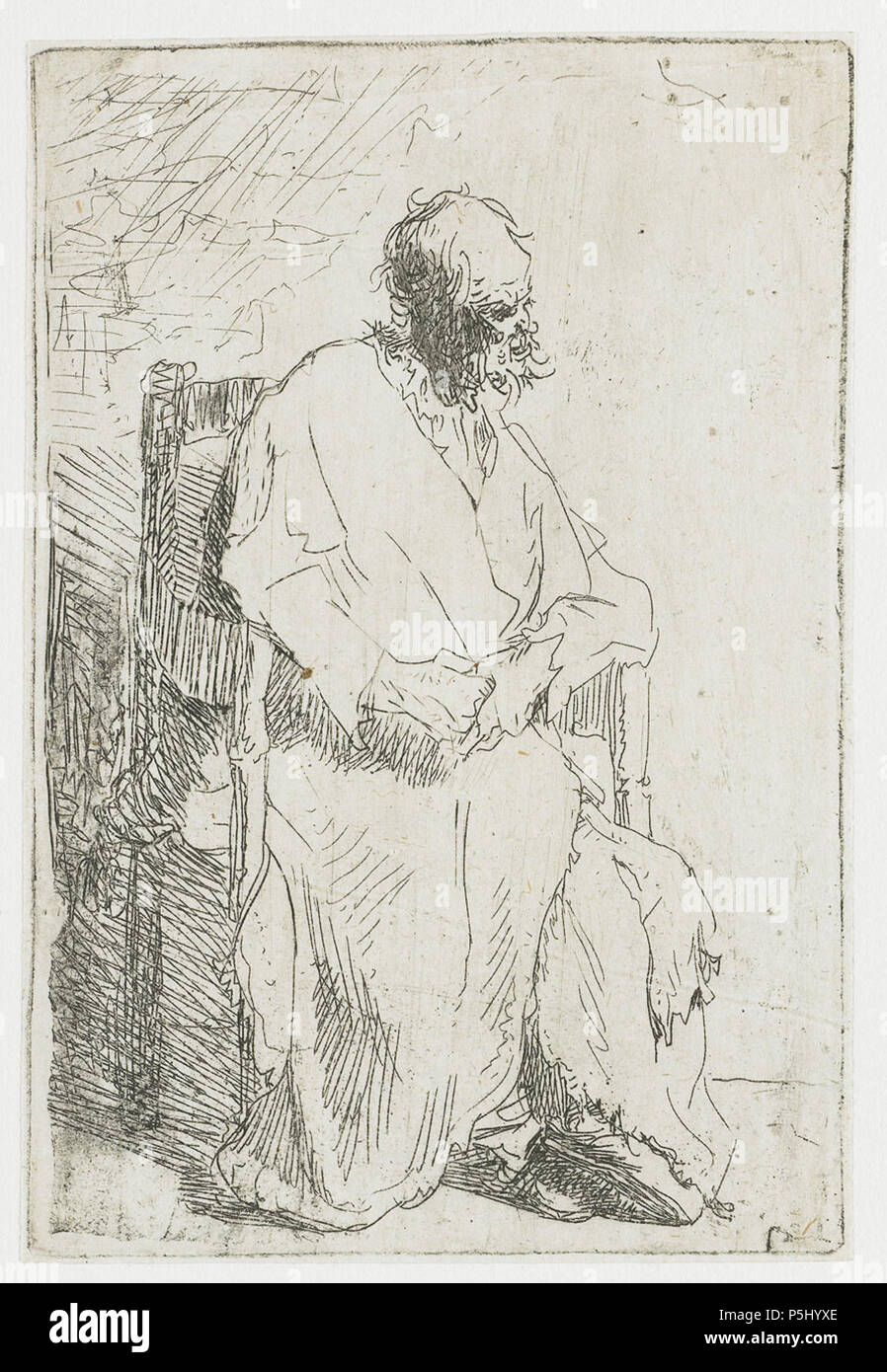 Old man in an armchair rembrandt hi-res stock photography and images ...