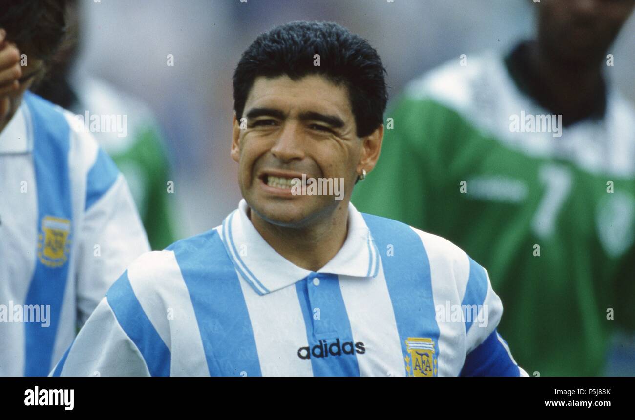 firo Football, 25.06.1994 World Cup 1994 Argentina - Nigeria 2: 1 Diego Maradona, portrait, after this game he was convicted of doping. | usage worldwide Stock Photo