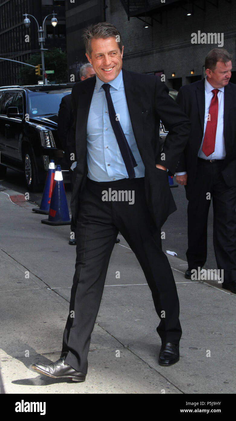 NEW YORK, NY June 26: Hugh Grant at The Late Show with Stephen Colbert ...