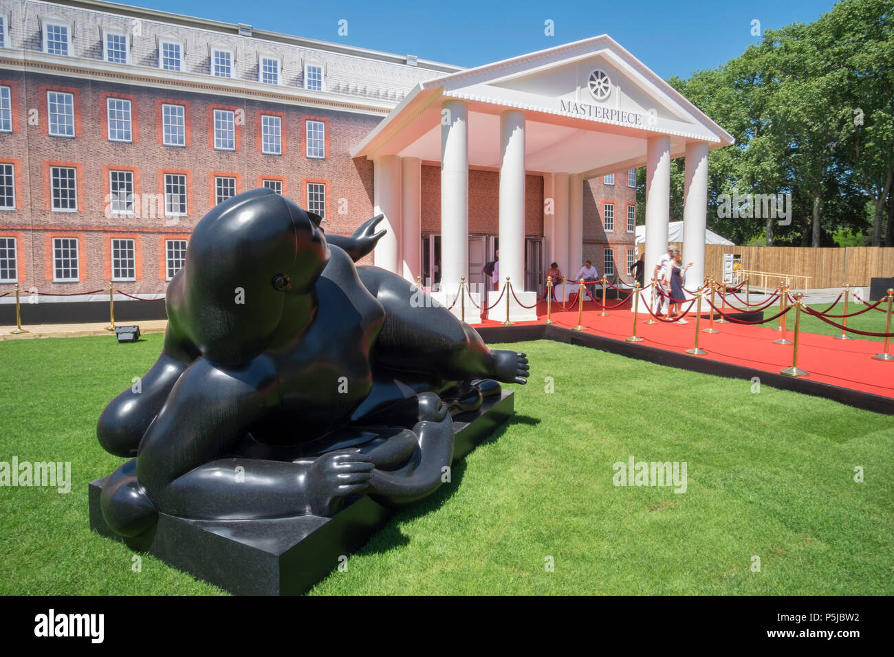 London, UK. 27 June, 2018. Preview day of Masterpiece London 2018, opening on 28 June - 4 July 2018. This major exclusive summer season event in the grounds of Royal Hospital Chelsea includes classical sculpture, old masters, gallery quality Impressionists through to modern and contemporary artworks. Credit: Malcolm Park/Alamy Live News. Stock Photo