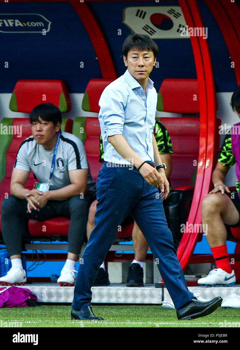 Kazan Russia 27th June 2018 Head Coach Shin Tae Yong Of The South Korean Team In Their 2018 Fifa World Cup Group F Match Against Germany At Kazan Arena Stadium Yegor Aleyev Tass Credit