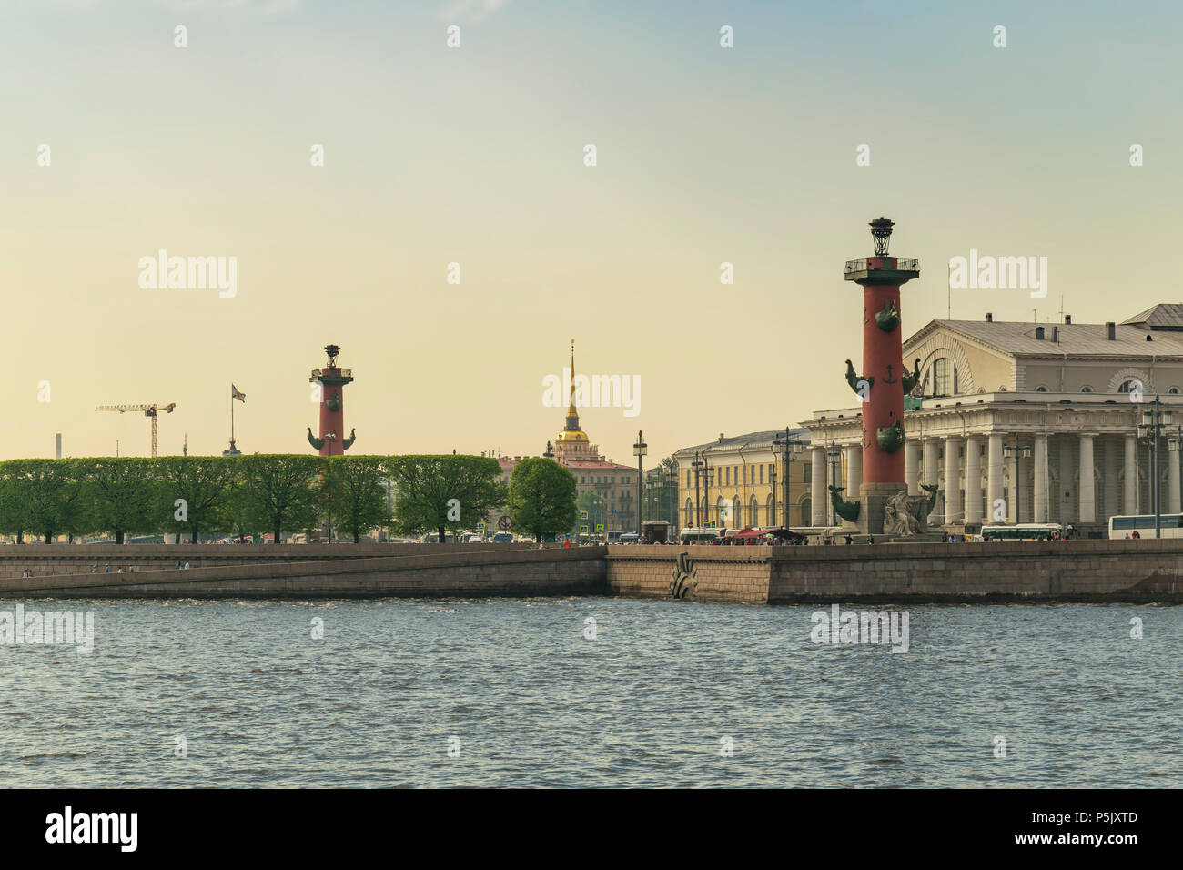 Saint Petersburg city skyline at Rostral Column, Saint Petersburg, Russia Stock Photo