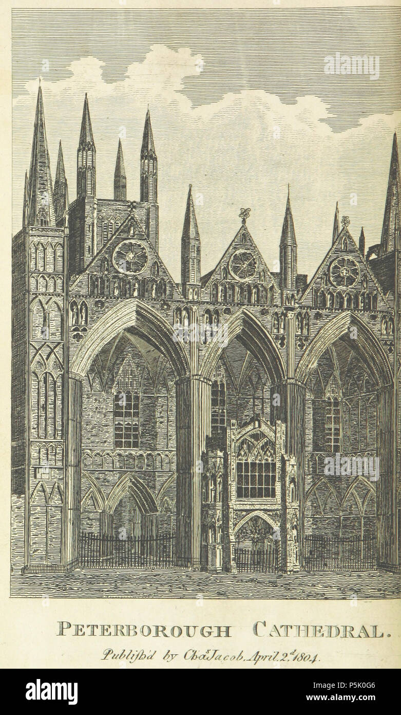 N/A. English: Page 4 of An epitome of Mr. G.'s History of Peterborough Cathedral. 1807. Scan courtesy of The British Library 27 GUNTON(1807) Peterborough Cathedral Stock Photo