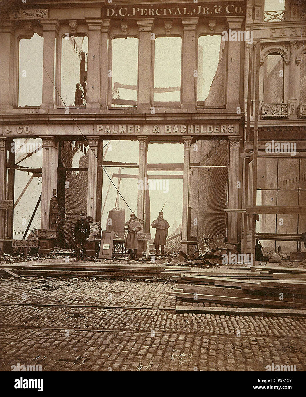N/A. After the Boston Fire, Washington Street. 1872. James Wallace Black. albumen print on paper mounted on paperboard. sheet and image: 7 x 8 1/2 in. (17.8 x 21.5 cm.). Smithsonian American Art Museum. 1872.   James Wallace Black  (1825–1896)     Alternative names J.W. Black  Description American photographer  Date of birth/death 10 February 1825 5 January 1896  Location of birth/death New Hampshire Cambridge, Massachusetts  Work location English: United States  Authority control  : Q289479 VIAF:38169833 ISNI:0000 0000 6705 9024 ULAN:500006013 LCCN:n78012819 GND:133575594 WorldCat 30 1872 Aft Stock Photo