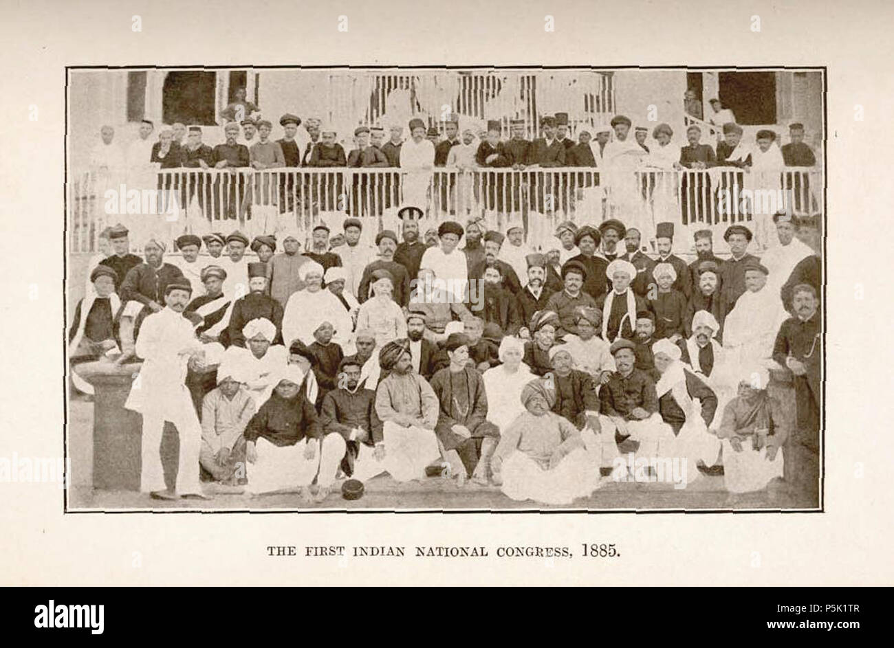 N/A. (Image of the delegates to the first meeting of the Indian National Congress in Bombay, 1885. 1885. Unknown 33 1st INC1885 Stock Photo