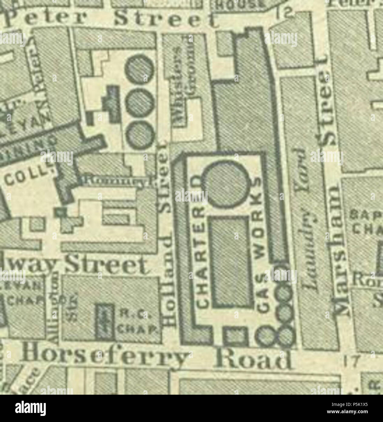 N/A. The Chartered Gas Works of the Gas Light and Coke Company, on what is now the site of the Home Office at 2 Marsham Street, as indicated in the 1862 Edward Stanford map of London . 1862.   Edward Stanford  (1827–1904)    Alternative names Edward Stanford Ltd.  Description British cartographer and businessman  Date of birth/death 27 May 1827 3 November 1904  Location of birth London  Authority control  : Q3655695 VIAF:64789974 ISNI:0000 0001 0909 8137 LCCN:no96065448 NLA:36446943 Open Library:OL5133506A WorldCat 33 2 Marsham Street, London - Stanford Map of London, 1862 Stock Photo