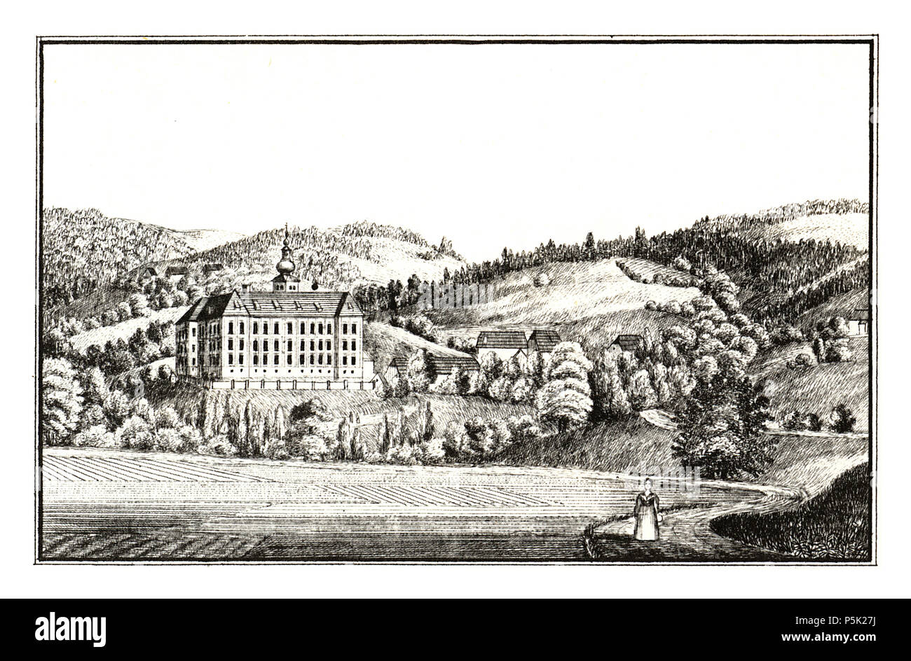 34 219 Schloss Piber, Köflach - J.F.Kaiser Lithografirte Ansichten der Steiermark 1830 Stock Photo