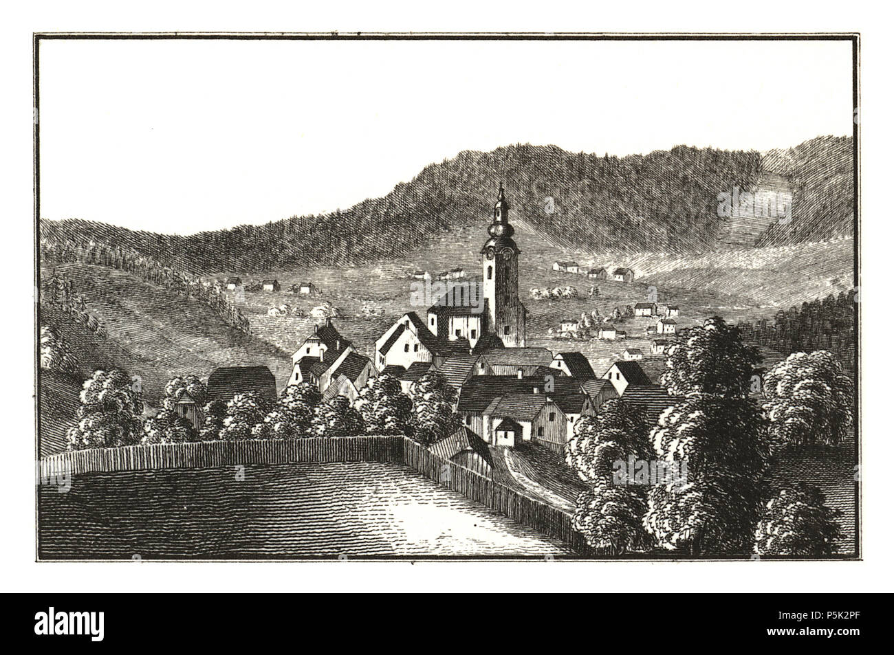 36 260 Sankt Georgen an der Südbahn — Sv.Jurij na jusni zleznici - J.F.Kaiser Lithografirte Ansichten der Steiermark 1830 Stock Photo