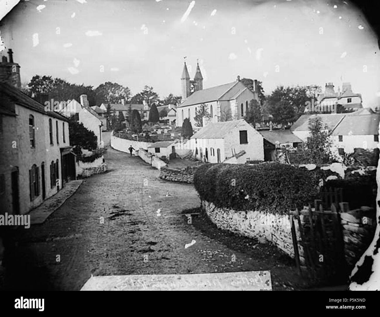 [A view of Betws-yn-Rhos from the Llanfair road] [graphic].. 1 negative : glass, wet collodion, b&w ; 16.5 x 21.5 cm. circa 1875. Thomas, John, 47 A view of Betws-yn-Rhos from the Llanfair road NLW3361272 Stock Photo