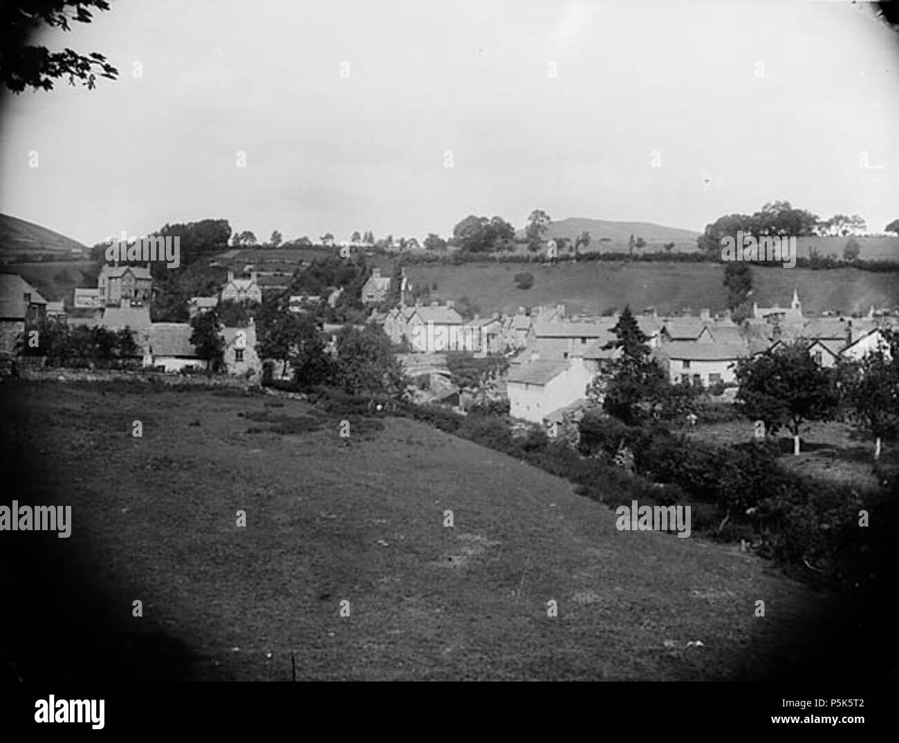 [A view of Llanrhaeadr-ym-Mochnant from Cross Foxes' field] [graphic ...