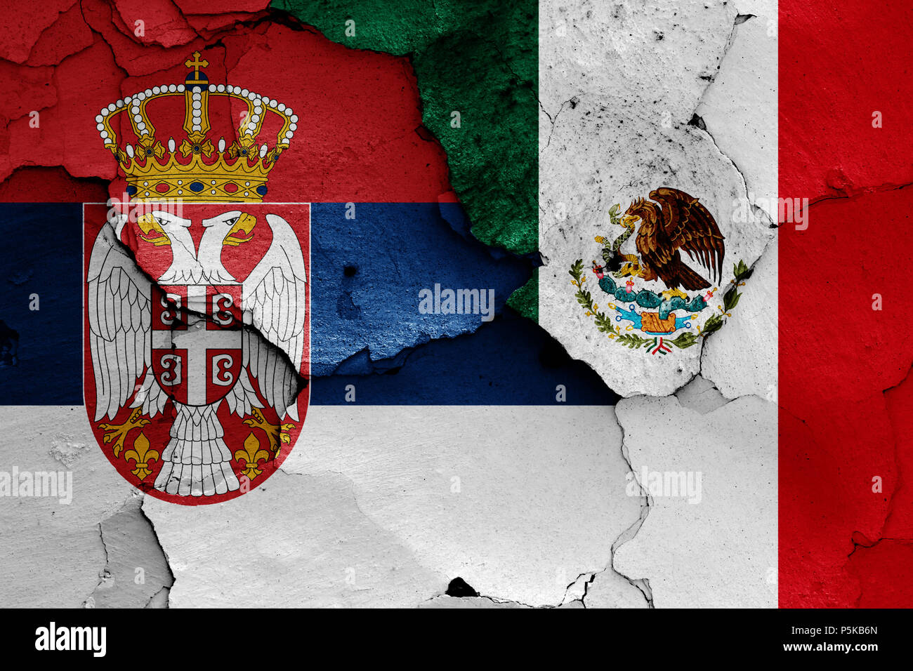 flags of Serbia and Mexico Stock Photo Alamy