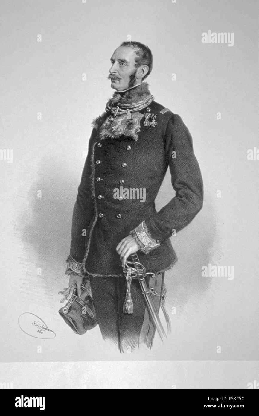 N/A. Deutsch: Alfred Graf Paar (1806-1885), k. k. Feldmarschallleutnant, Oberleutnant der Arcierenleibgarde, Lithographie von Josef Kriehuber 1860 . 1860. Josef Kriehuber (1800-1876) 83 Alfred Graf Paar Stock Photo