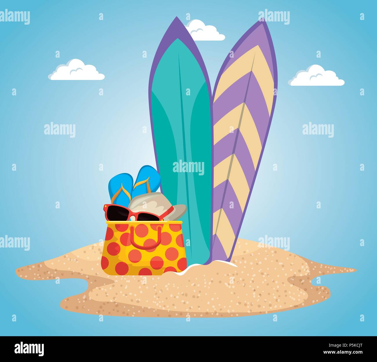 summer holidays beach scene Stock Vector Image & Art - Alamy