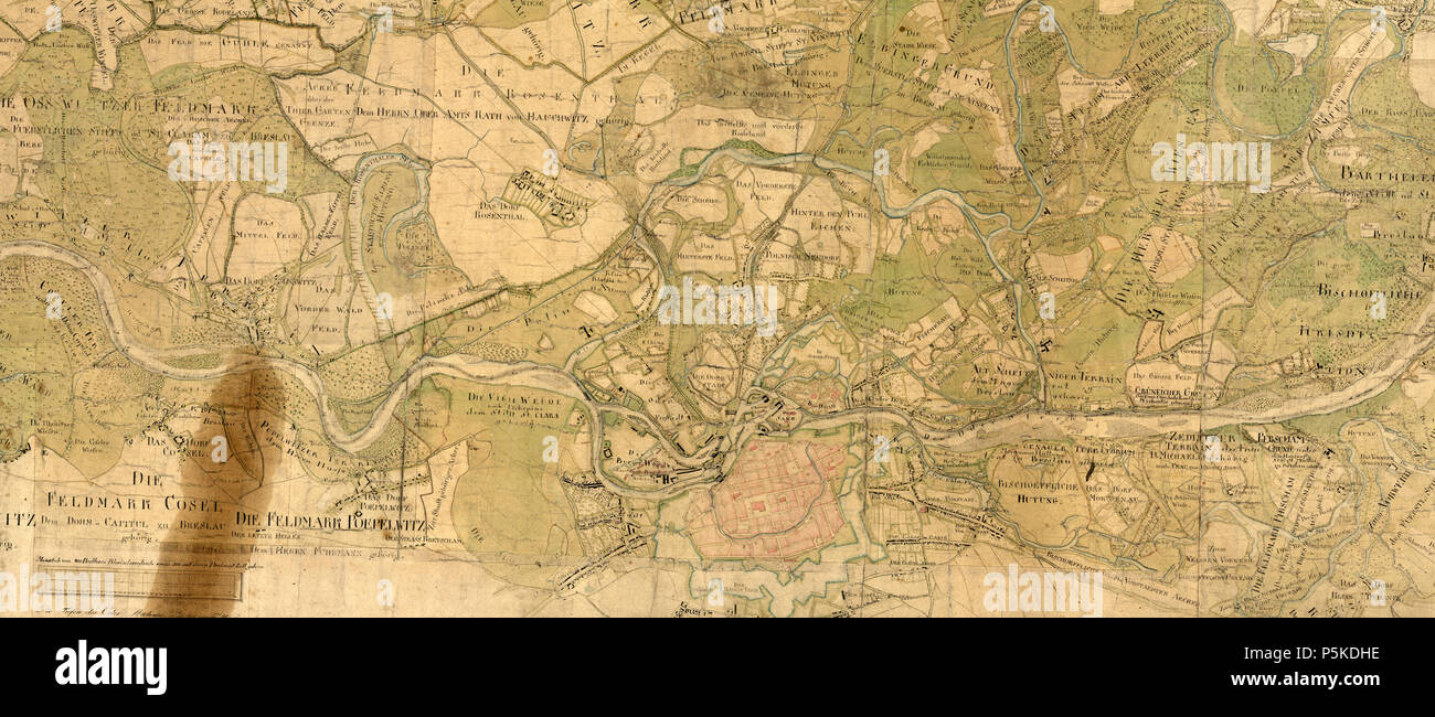 67 AGAD Mapa rzeki Odry z przylegającymi użytkami rolnymi oraz planem ...