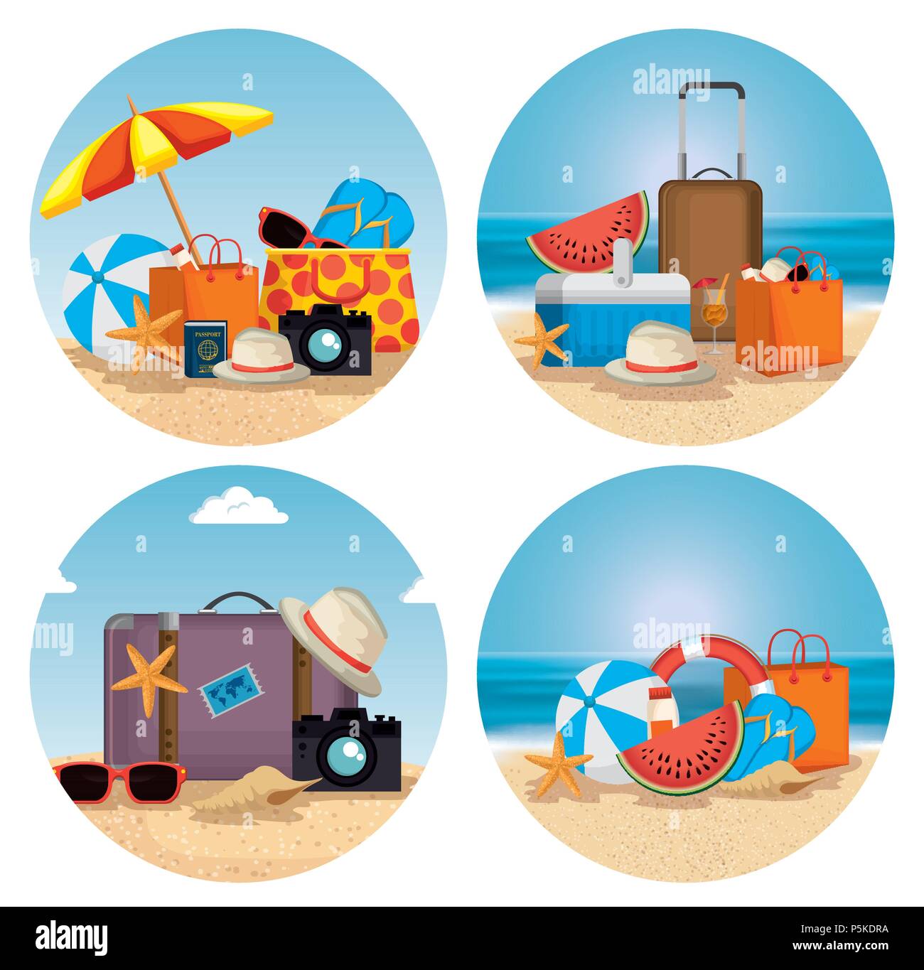 summer holidays beach scene Stock Vector Image & Art - Alamy