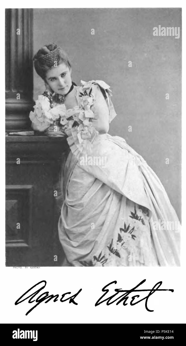N/A. English: Agnes Ethel (1846-1903) was a Broadway actress of the late 19th century . 1896 or earlier. N/A 69 Agnes Ethel 001 Stock Photo