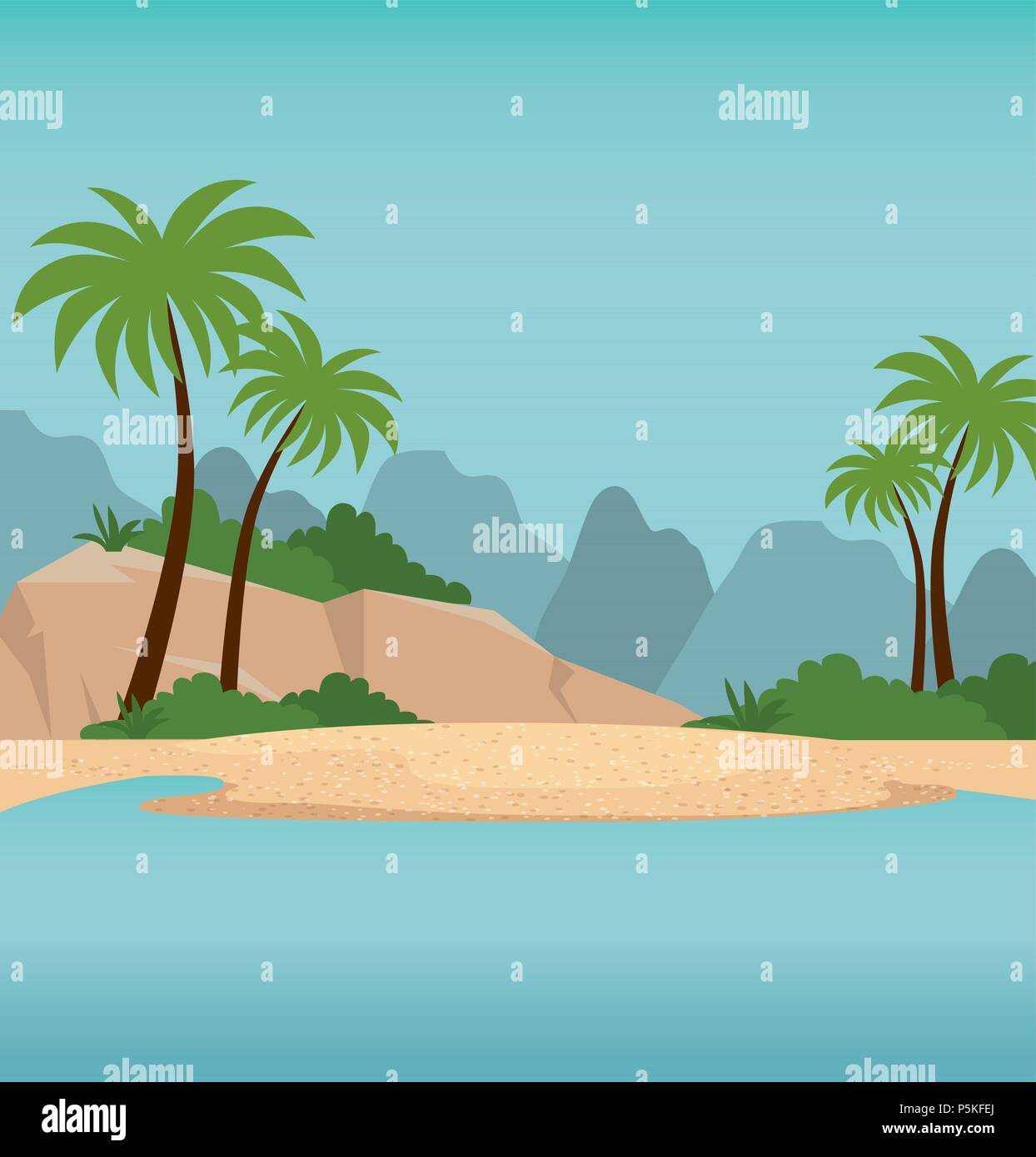 summer holidays beach scene Stock Vector Image & Art - Alamy