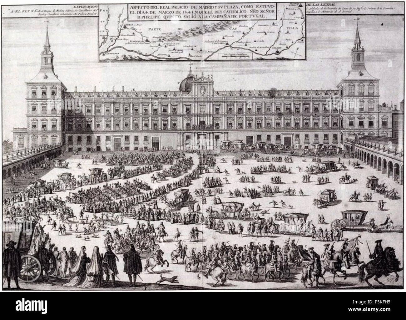 N/A. Real Alcázar de Madrid . 1704. Filippo Pallota 77 Alcazar Madrid Stock Photo