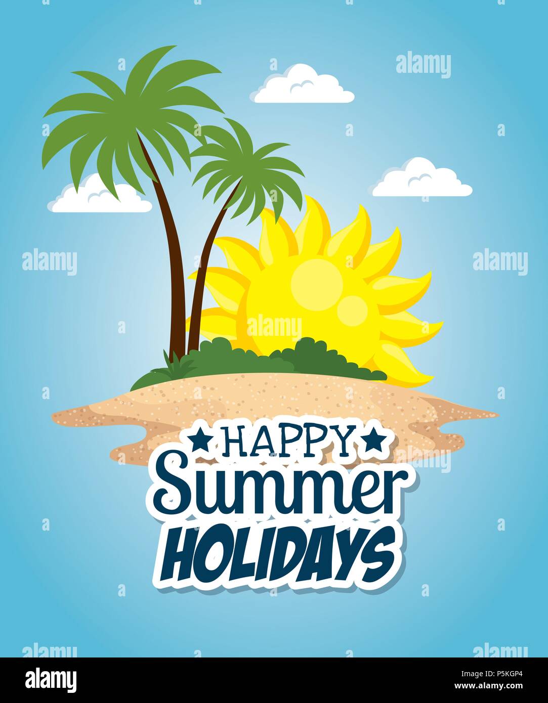summer holidays beach scene Stock Vector Image & Art - Alamy